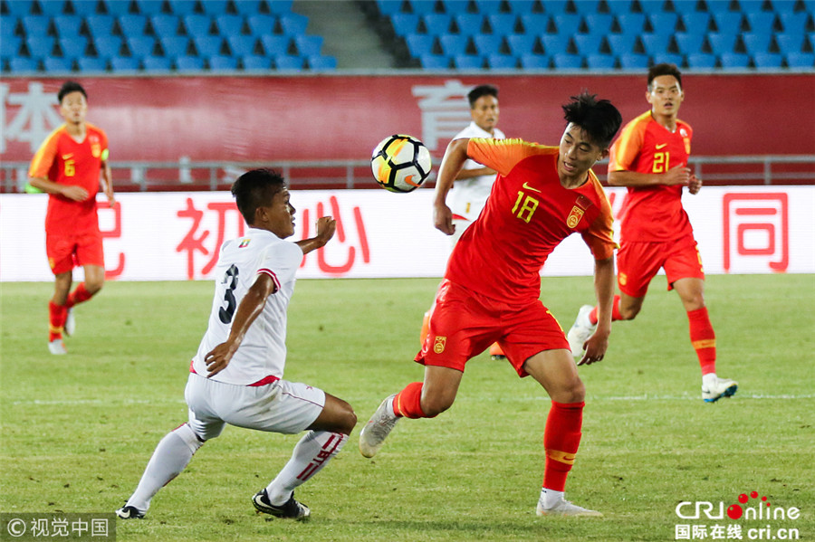 国际青年足球邀请赛:中国男足u21 1-0缅甸