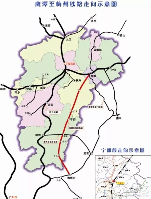 南昌→赣州2小时 鹰潭至建宁铁路是《中长期铁路网规划(2016-2025