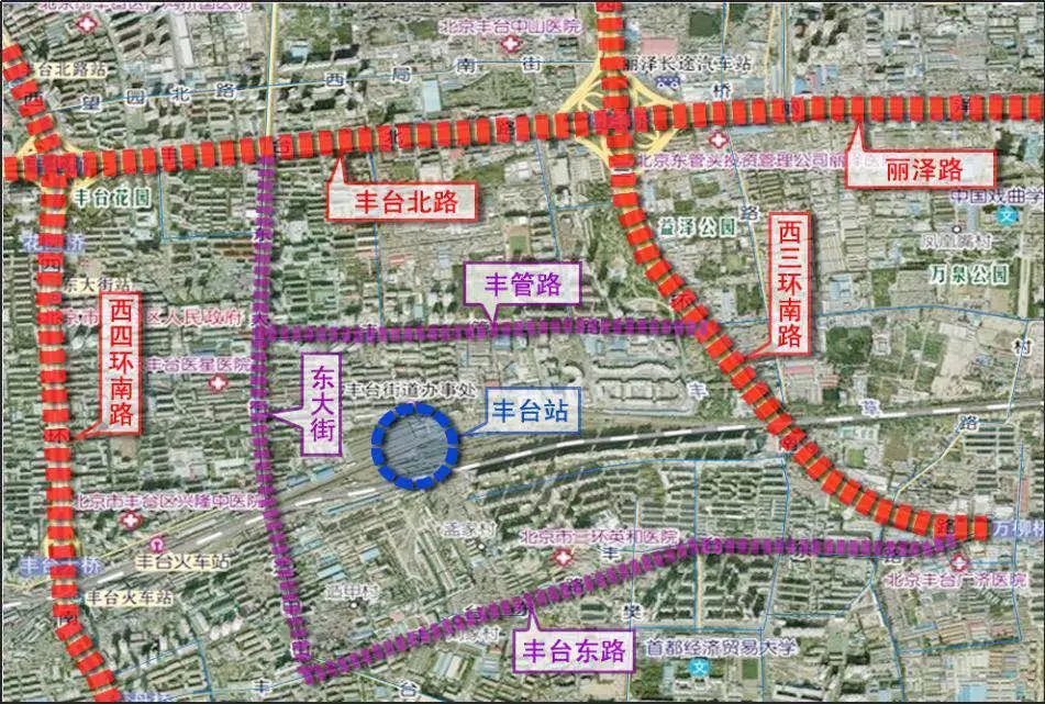 按照规划,未来新丰台站将在老丰台站东侧约一公里.