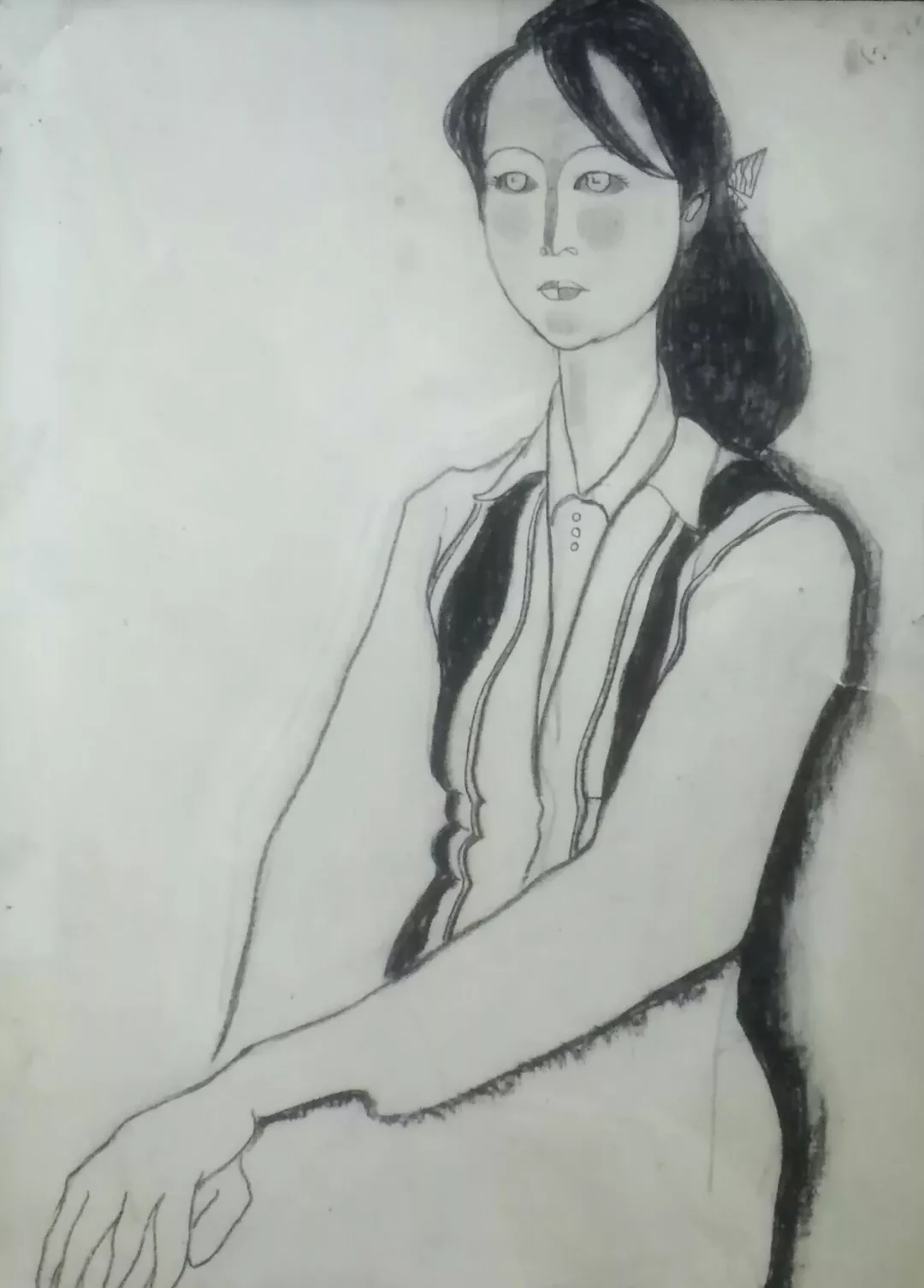 《女教师》 速写 28×48mm 1982年2月