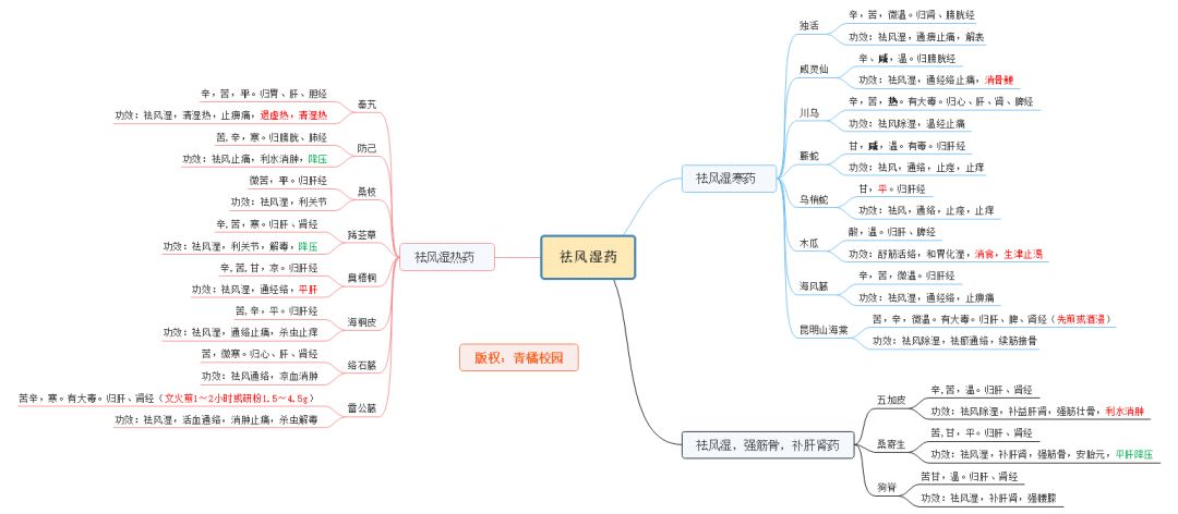 祛风湿药,化湿药,利水渗湿药最易丢分的考点|青橘"学霸攻略"