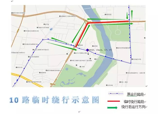 因修路影响,潍坊临时调整10条公交线路!