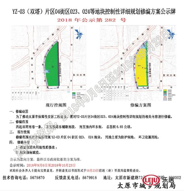 最新规划显示!双塔南巷棚户区规划绿地改为居住用地