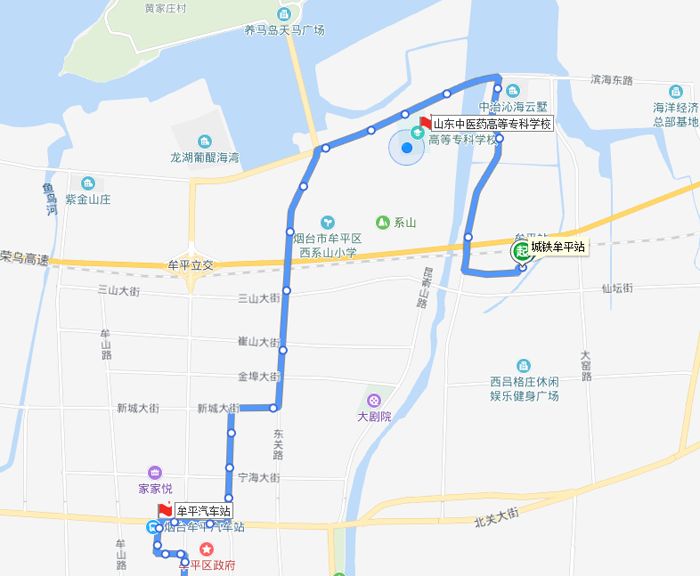 603路路线k62路路线k61路路线烟台火车站/汽车总站附近地图2.