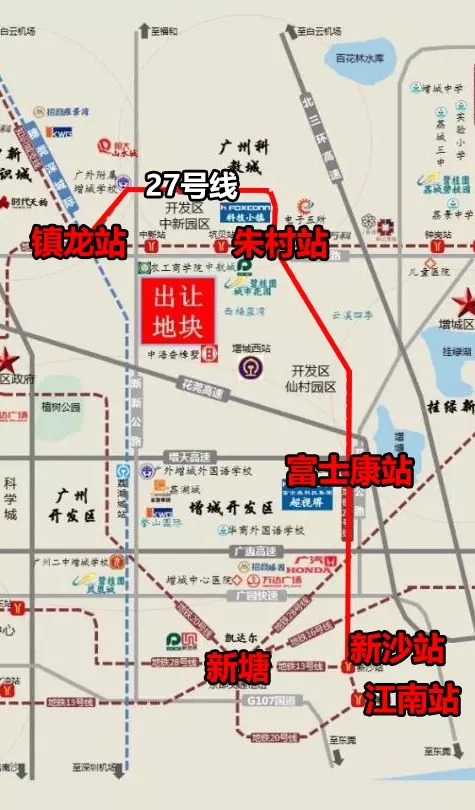 地铁28号线据图展示,28号线不仅连接新塘站和增江站,目的地还将是增城