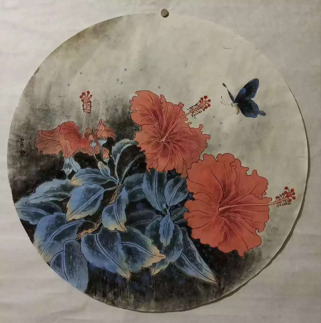 范画《扶桑花》