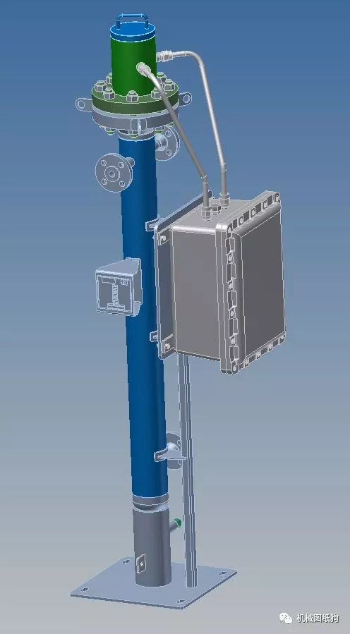 【工程机械】6kw 400v立式换热器3d模型图纸 stp格式