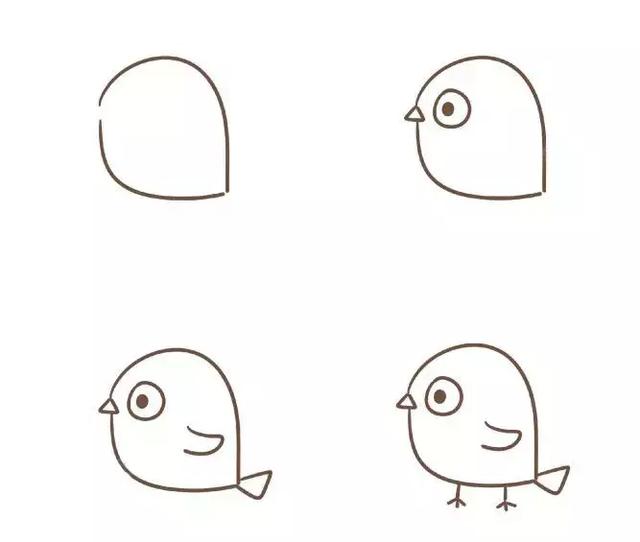 亲子简笔画小鸟的9种画法教给孩子soeasy