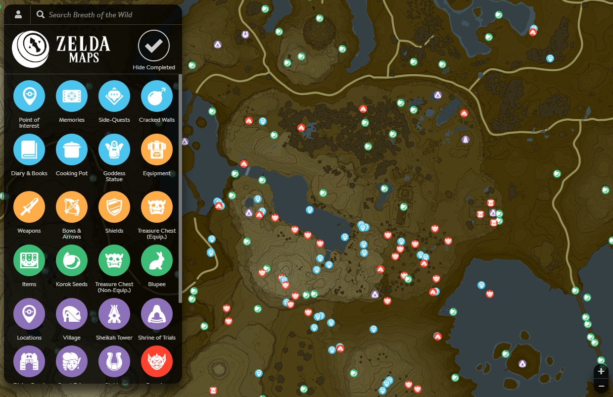 zelda maps 应该是目前最详细的地图了  这款 app 作为《塞尔达传说图片