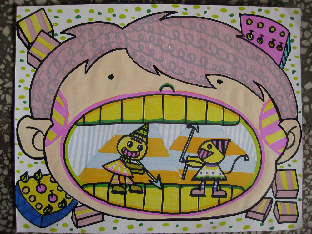 少儿创意美术《保护牙齿》,好习惯画出来!