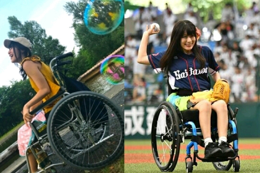 日本的包容半年前意外半身瘫痪26岁女星坐轮椅开球全场鼓掌