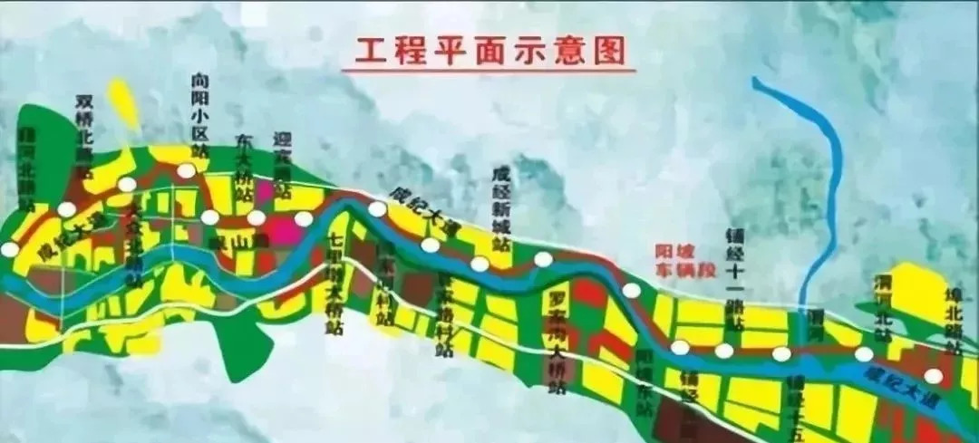 线路主要途经七里墩,长城电器厂,东十里,花牛镇,二十里铺,天水南站