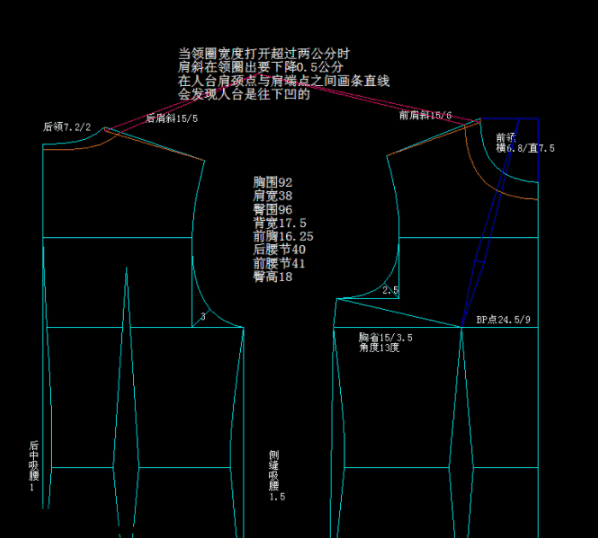 无胸省女装原型变化-服装打版