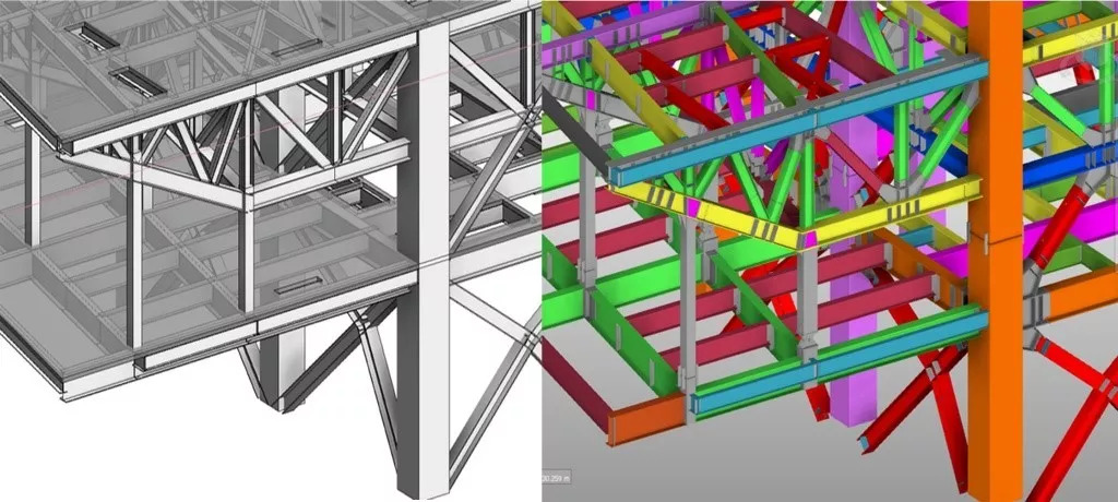 直接将同济设计院的bim模型传递给钢结构施工单位中建钢构有限公司