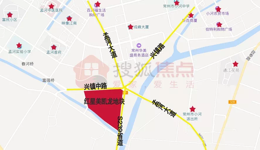 楼面价1705 孟河镇红星美凯龙地块公告 配建综合体&酒店