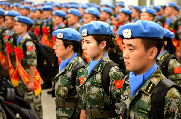 中国第九批赴南苏丹瓦乌维和部队出征