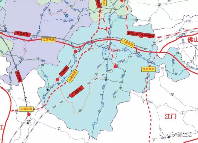 云浮市"十三五"综合交通规划中期调整广湛高铁位置示意图