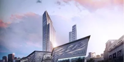 昆明恒隆广场商场暨办公楼封顶 349米高度锁定昆明高楼