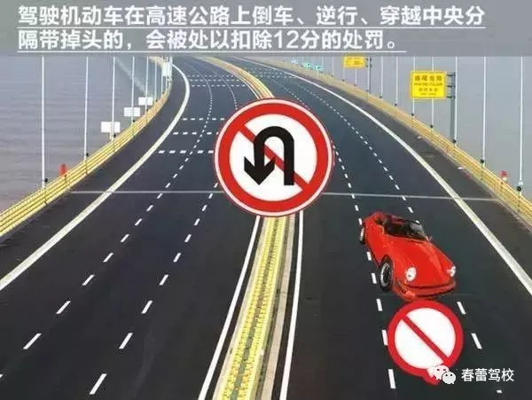 驾驶机动车在高速公路上倒车,逆行,穿越中央分隔带掉头