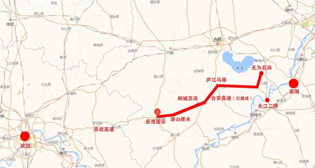 岳武高速东延的岳西至无为段是安徽省境内待建路段,建成后合肥