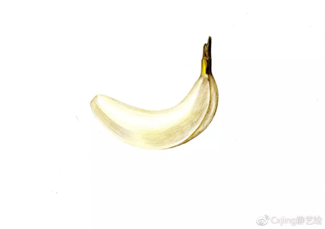 彩铅教程|画根小清新的香蕉,适合新手入门.