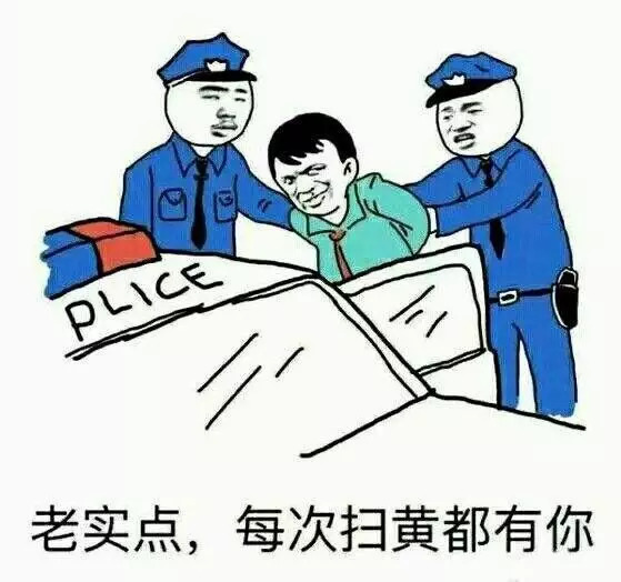 搞笑表情包:又是你小子,五次扫黄你都在场