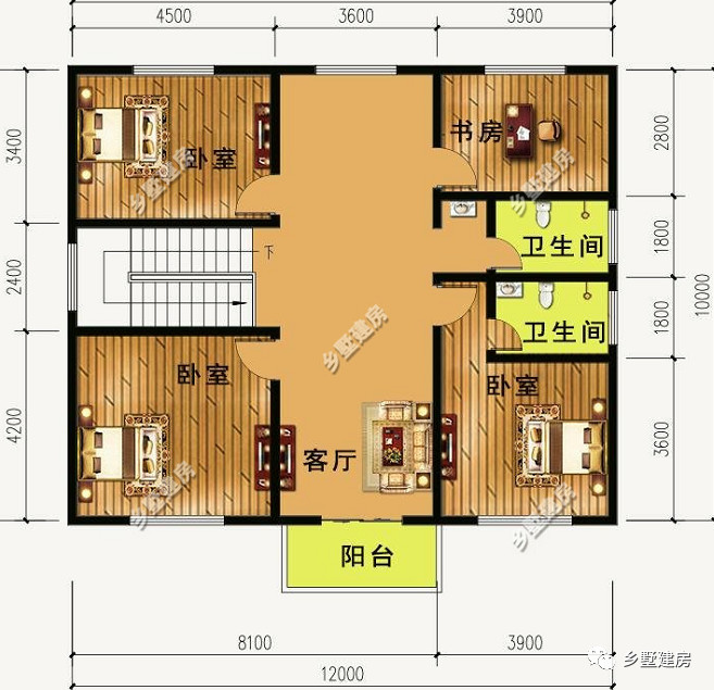 开间12米x进深10米,这么完美的农村别墅,绝对完爆村长