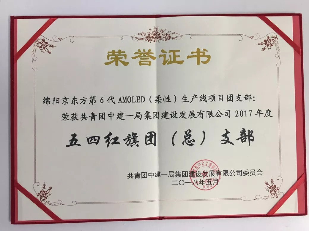 喜报丨中建一局绵阳京东方项目工会荣获四川省五一劳动奖状