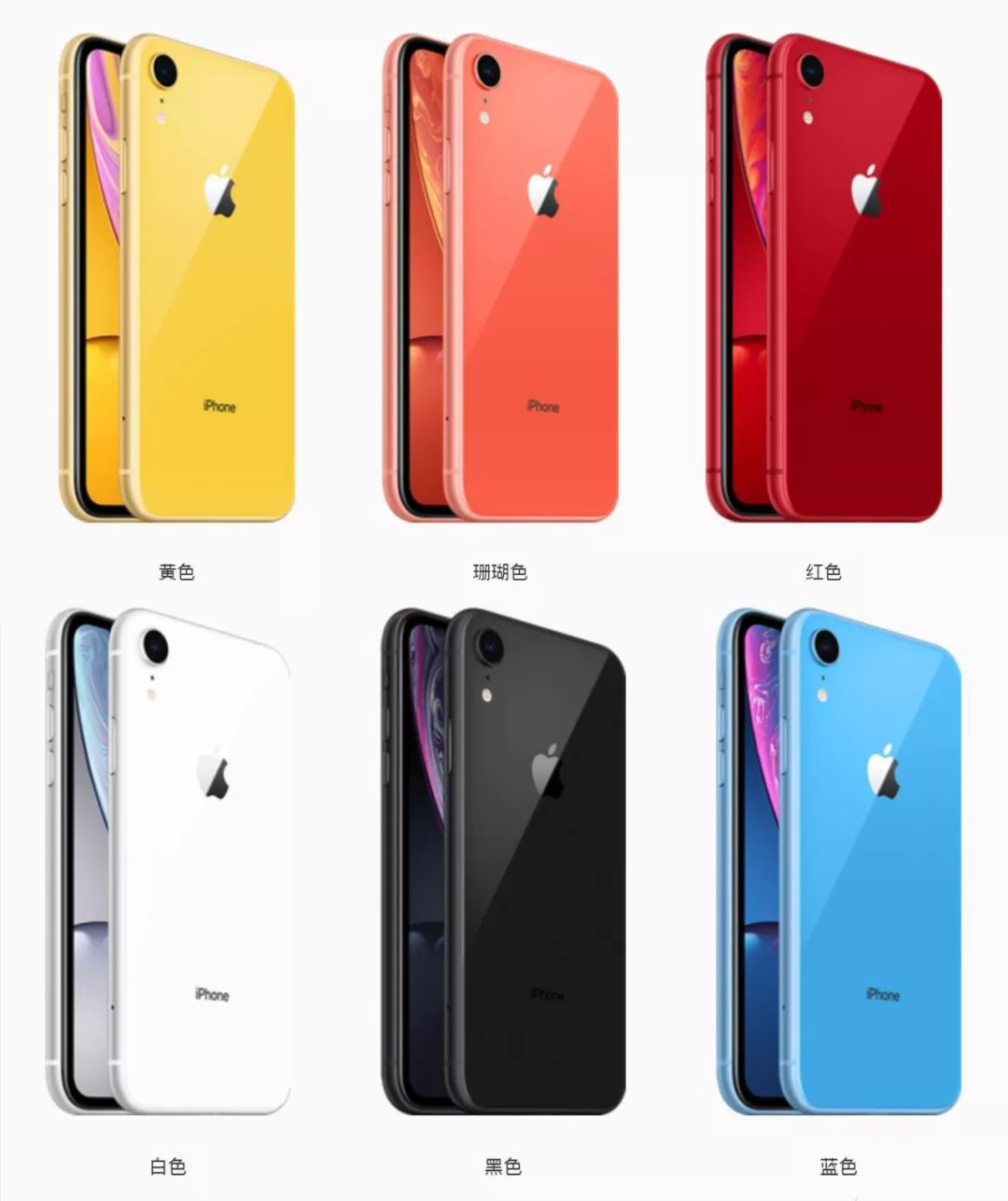 xs和xs max便宜点吧 所以iphone xr有多种颜色 黑,白,蓝,黄,珊瑚,红色