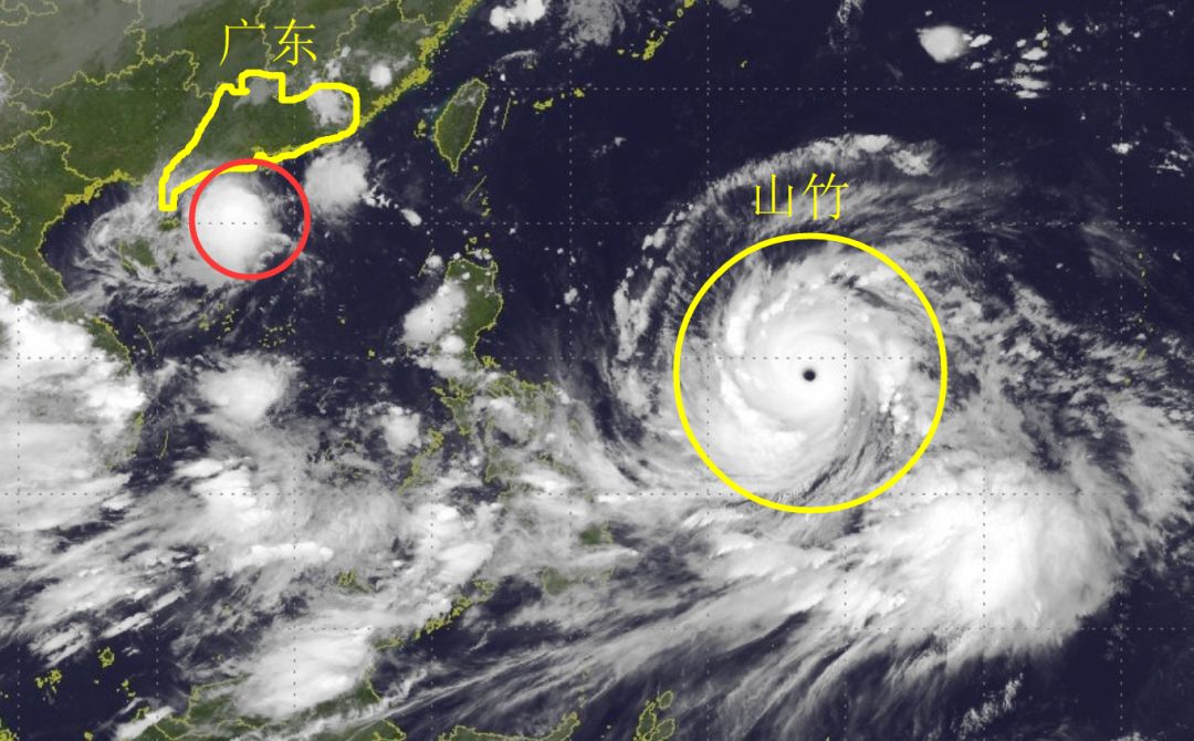 双台风和广东省面积大小对比