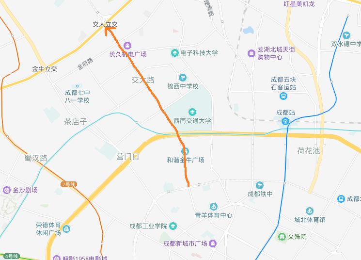 从三环路成彭立交下来,就可以直接驶上九里堤北路,然后通过九里堤中路