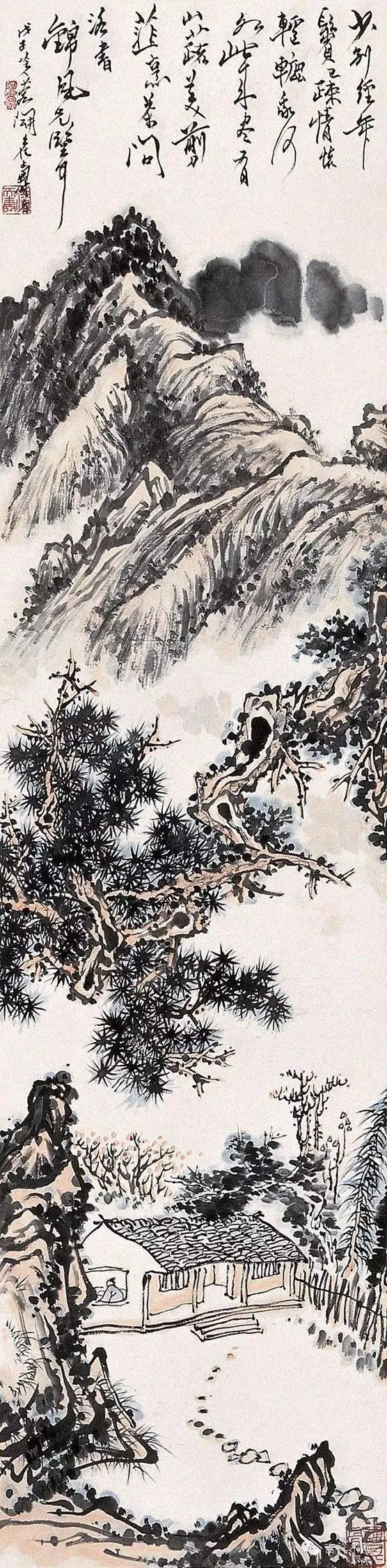 "花鸟式山水画是潘天寿山水创作中的一个独特的类型,在新中国"国画