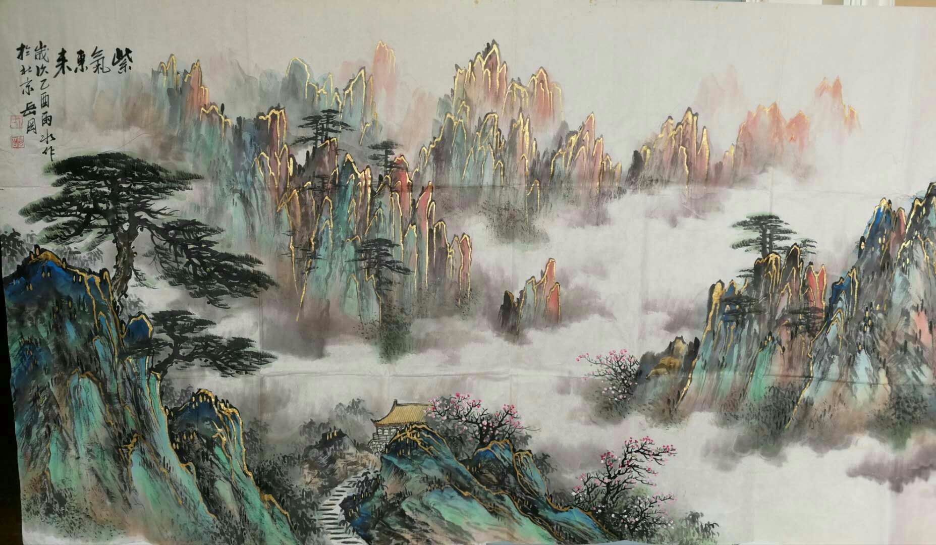 当代著名山水画画家王岳罔山水画欣赏_作品