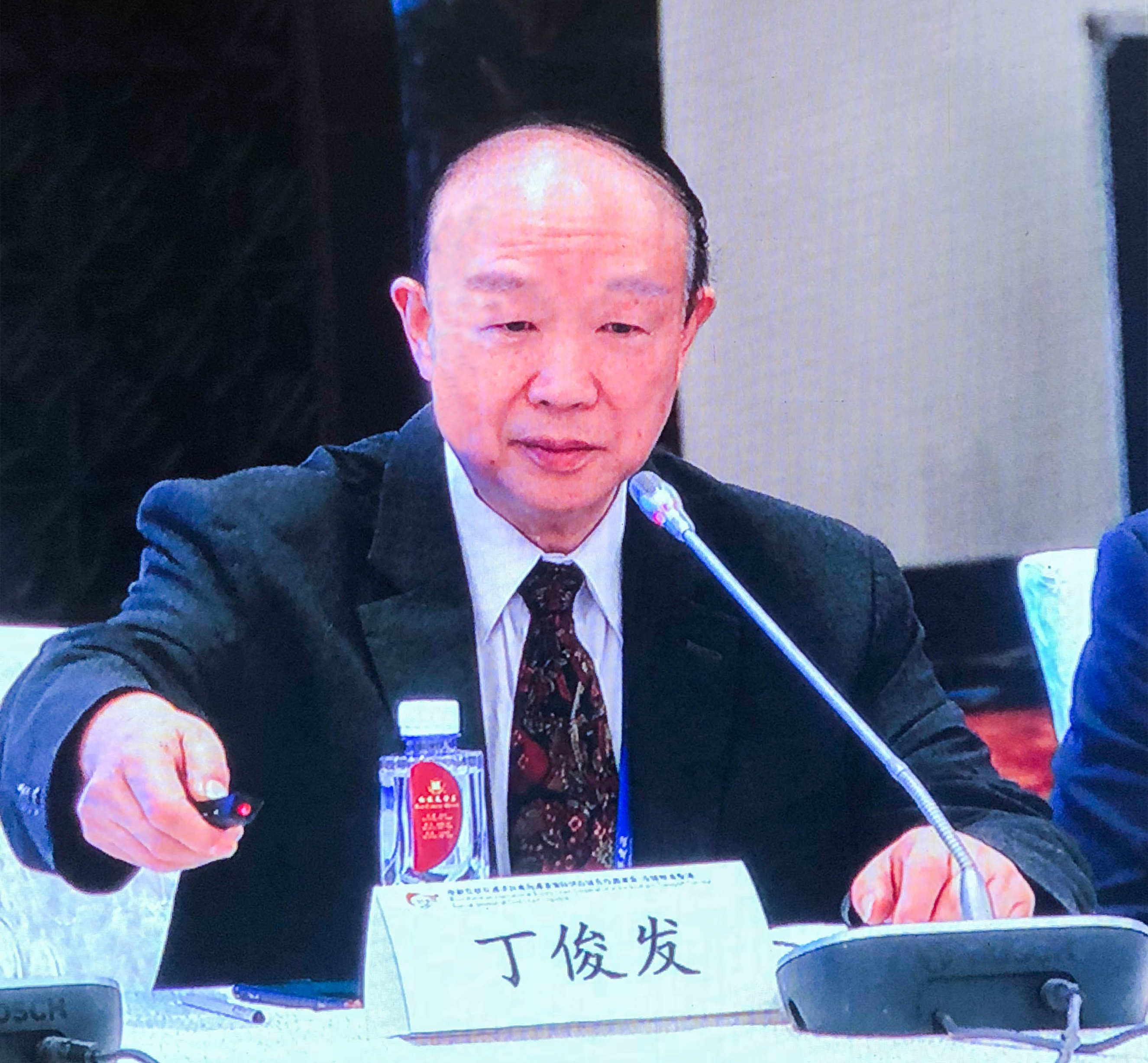 中国物流与采购联合会首席顾问丁俊发在会议上发言
