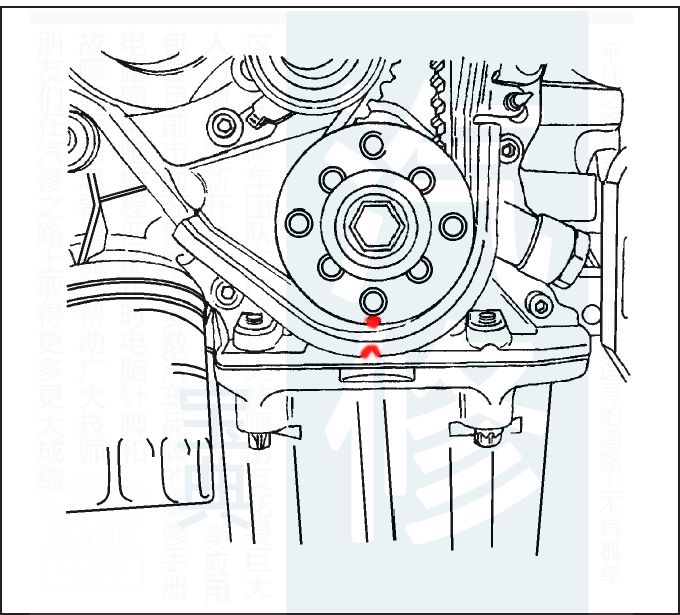 别克雪佛兰发动机正时皮带安装示意图