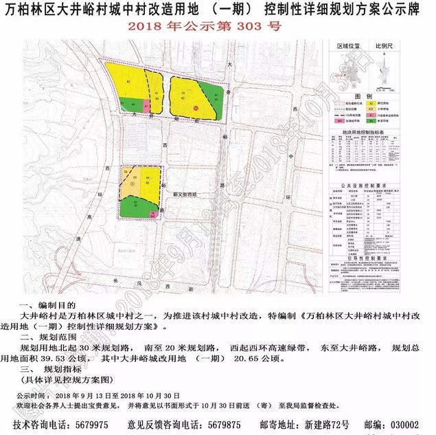 近日,小编从太原规划网获悉,万柏林区大井峪村城改用地(一期)规划