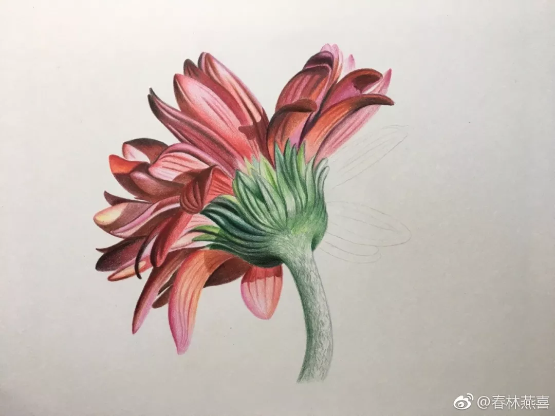 秋天非常美丽的画彩铅画