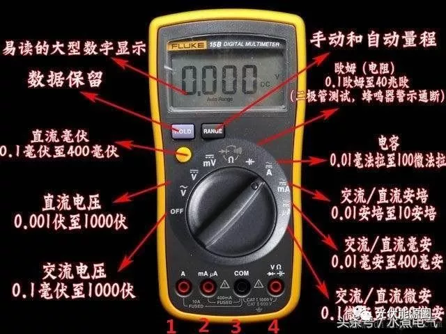 图解:电工万能表使用方法_测量