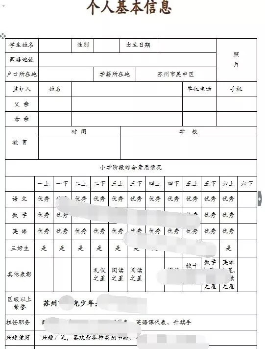 2019年苏州小升初简历制作全攻略!重点不只在三好和证书(附具体