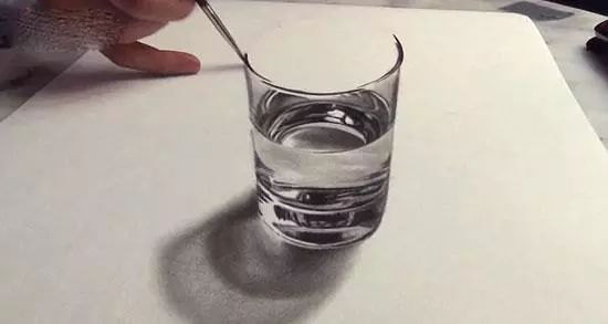 可能当你口渴难耐想要拿起杯子喝水时, 列为经典之一的3d水杯立体画