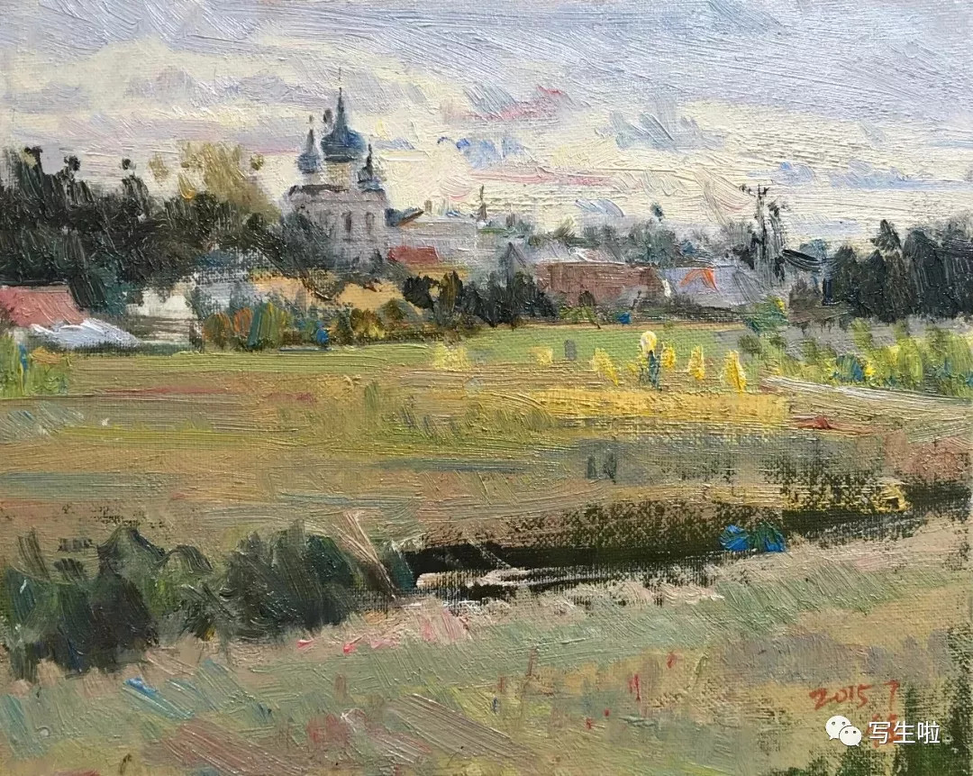 《俄罗斯风景写生》之五,布面油画, 30x40cm,2015年8月