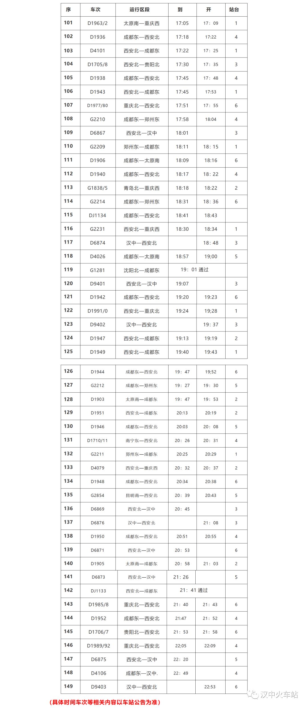 变化提醒:一,时刻调整成都至福州k390次,由18:31到18:37开调整为18:31