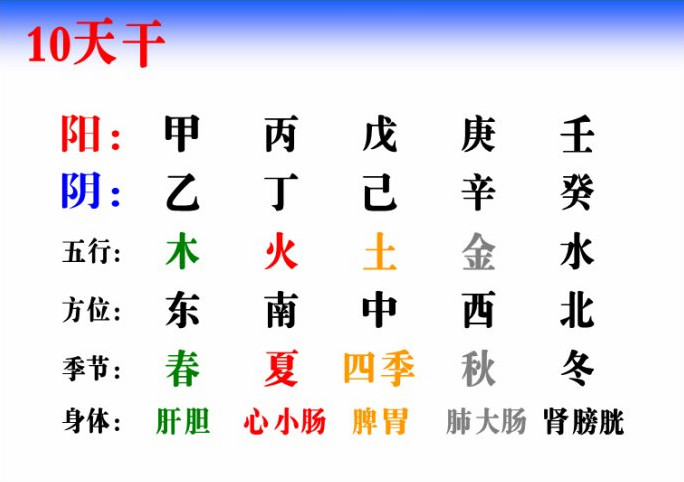 八字十天干取象摘要