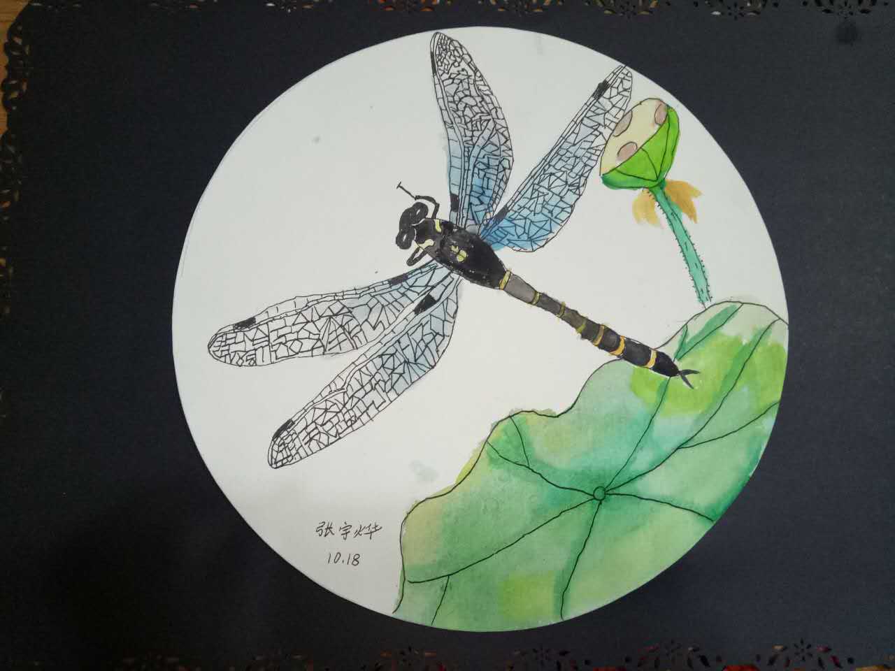 少儿创意美术《蜻蜓》,小荷才露尖尖角,早有蜻蜓立上头!