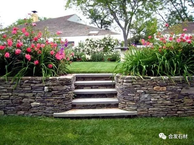 4  挡土墙  石材挡土墙,完美的 乡村风格花园,园林设计的另一个要素