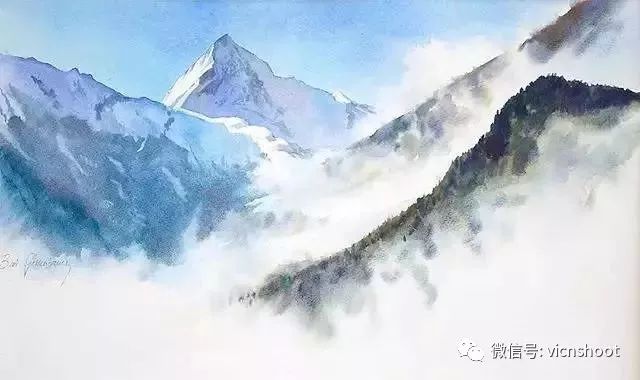 画水彩风景,爱上春夏秋冬