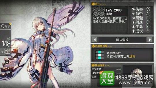 少女前线iws2000评测 iws2000满级属性技能分析