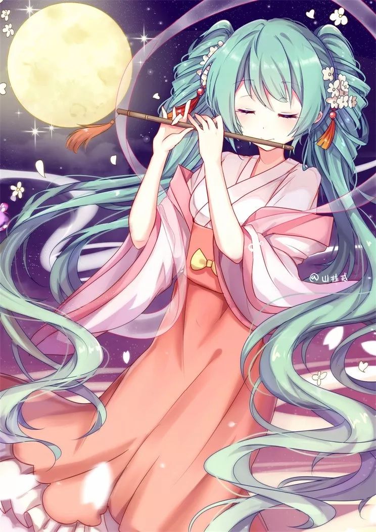 中秋节特辑 初音未来中秋初音 二次元萌图