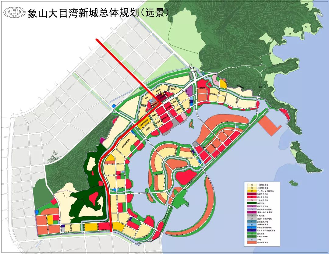 象山港路—万象路—丹河路—巨鹰路—滨海大道—天安路— 大目湾新城