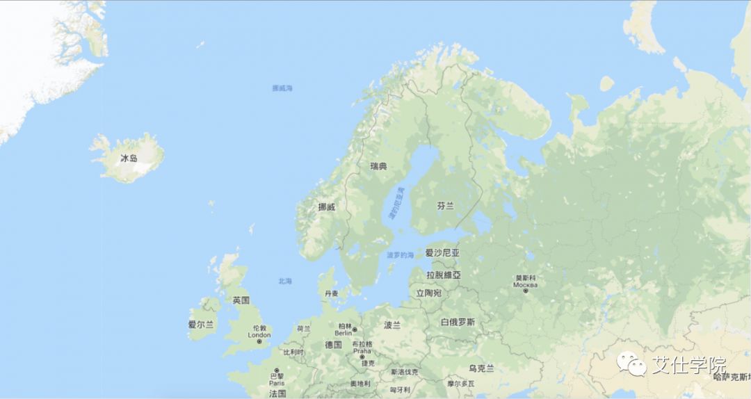 我们先打开世界地图,看到欧洲北部.